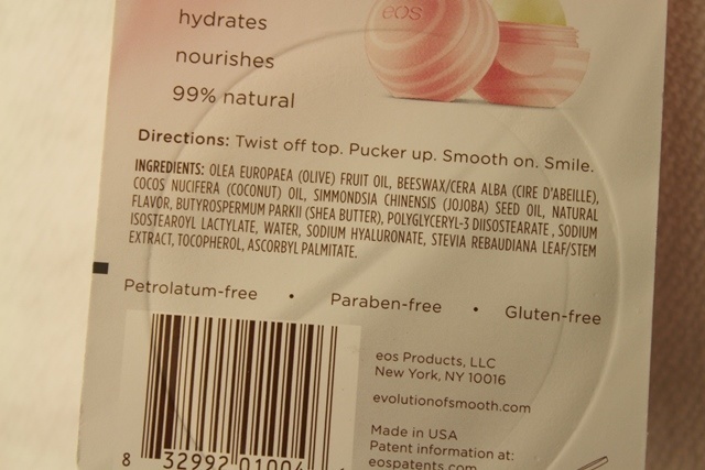 eos Coconut Milk Visibly Soft Lip Balm claims ingredients011