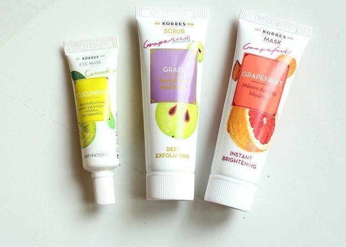 korres travel skincare products