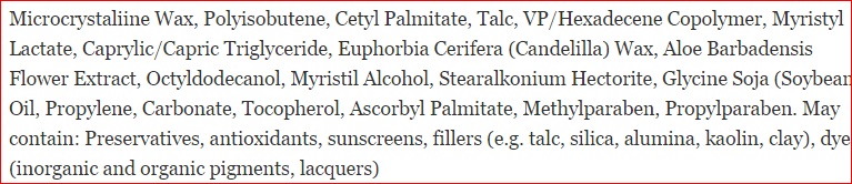 palladio lipstick ingredients