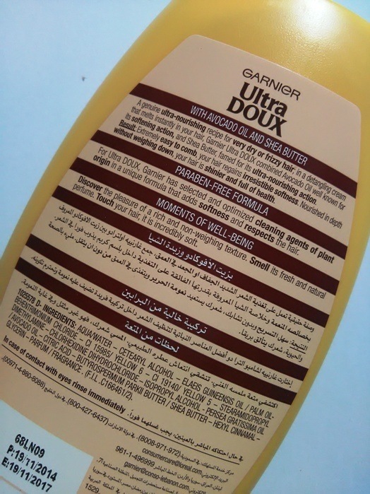 Garnier Ultra Doux Avocado Oil and Shea Butter Nourishing Conditioner Review1