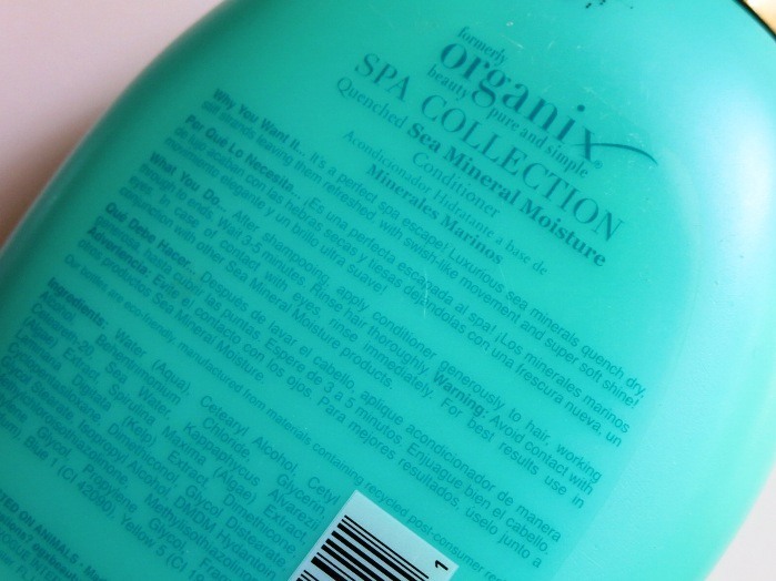 Organix Quenched Sea Mineral Moisture Conditioner Review2