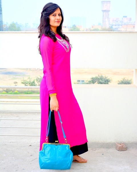 Outfit of the Day Pink Maxi Slit Top (2)
