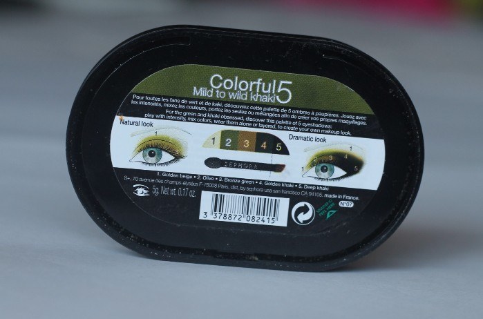 Sephora Collection Mild to Wild Khaki Colorful 5 Eyeshadow Palette Review2