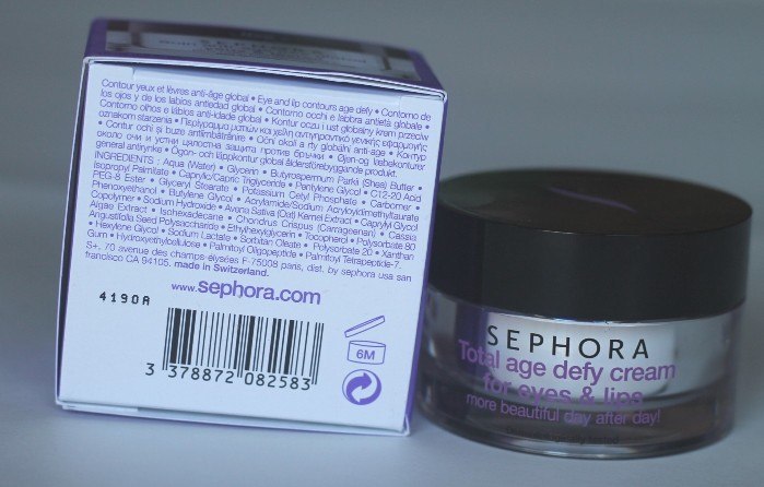 Sephora Collection Total Age Defy Cream for Eyes & Lips Review2
