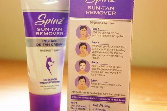 Spinz Sun-Tan Remover Instant De-Tan Cream Review2