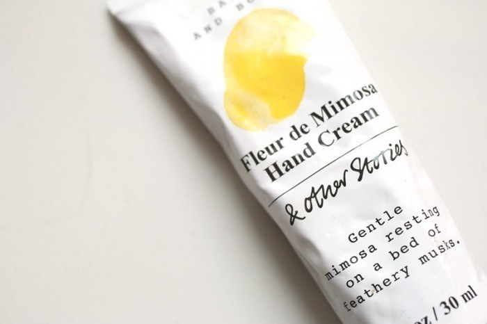 And Other Stories  Fleur De  mimosa hand cream review, swatch