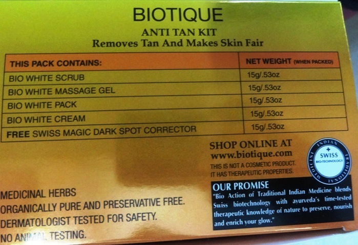 Biotique Anti Tan Facial Kit Review1