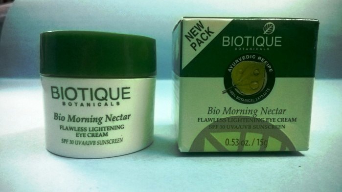 Biotique Bio Morning Nectar Flawless Lightening Eye Cream Review