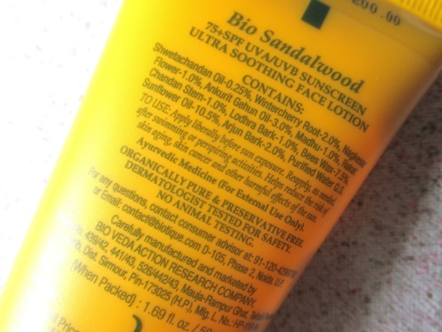 Biotique Bio Sandalwood Face & Body Sun Lotion SPF75 UVAUVB Sunscreen  (4)
