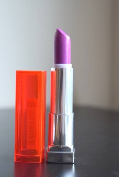 Bright purple lipstick