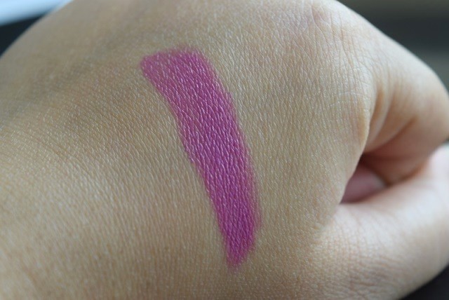 Purple lipstick swatch