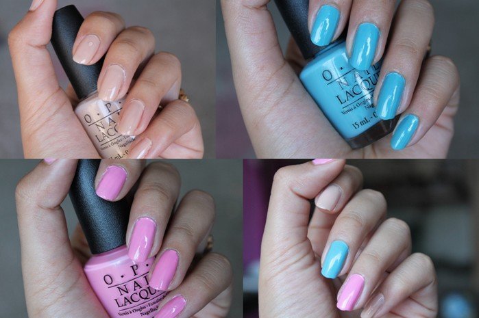 OPI Can't Find My Czechbook, Samoan Sand, Pink-ing Of You Nail Lacquer Review4