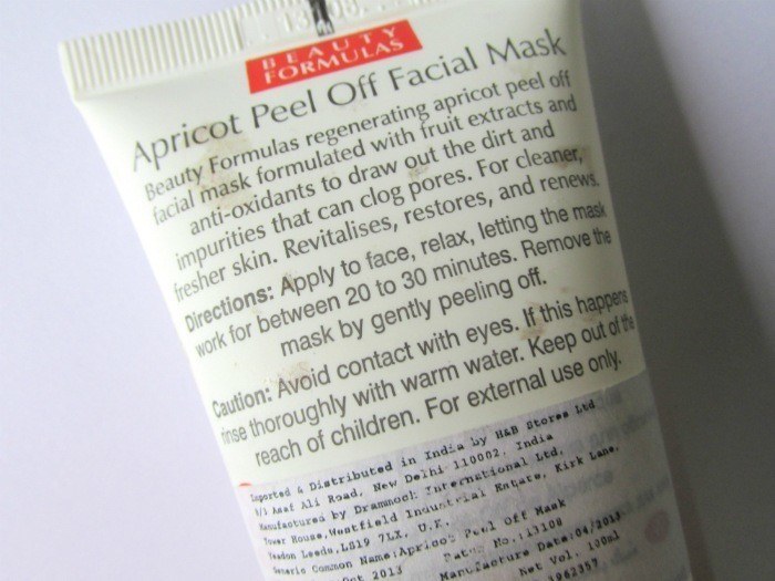 Beauty Formulas Regenerating Apricot Peel Off Facial Mask Review3