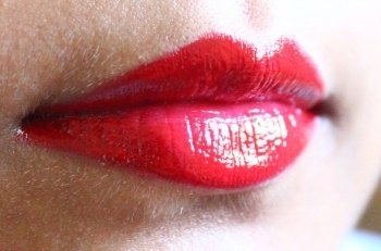 Red lip gloss