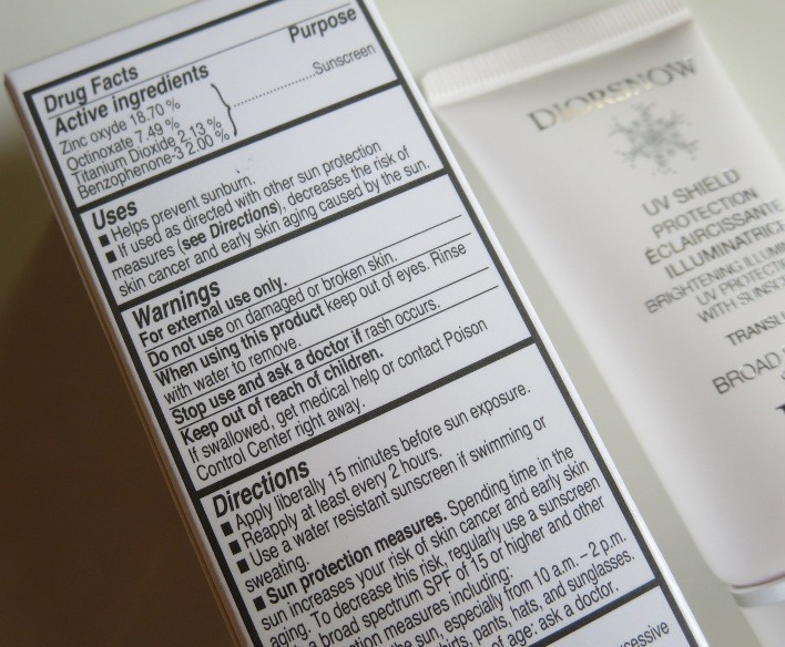 Dior sunscreen ingredients