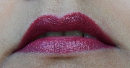 Wine lipstick swatch