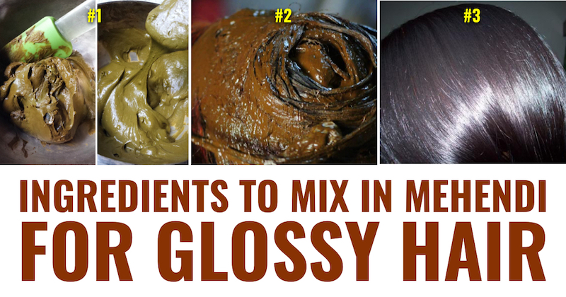 Ingredients to mix in mehendi for glossy hair