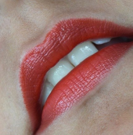 Red lip swatch