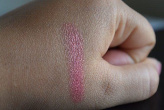 Coral lipstick swatch