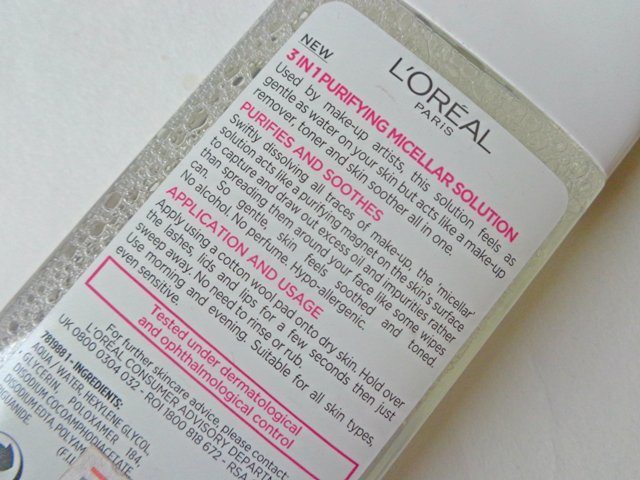 L'Oreal Paris Skin Perfection 3 in 1 Purifying Micellar Solution