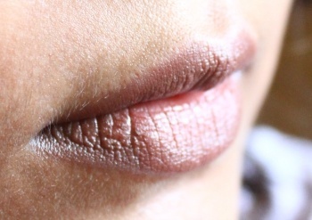Brown lipstick swatch
