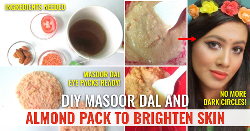 Masoor dal and almond pack
