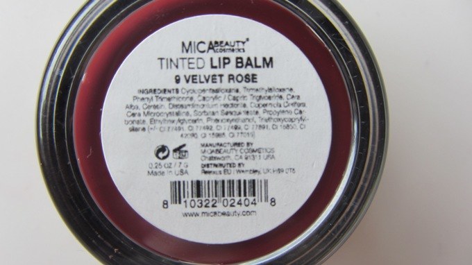 Mica Beauty Velvet Rose Tinted Lip Balm