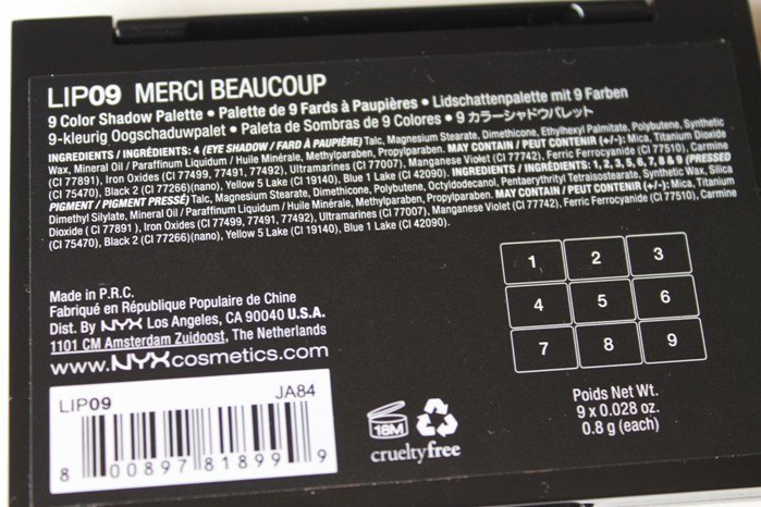 NYX Merci Beaucoup Love In Paris Eye Shadow Palette Review1