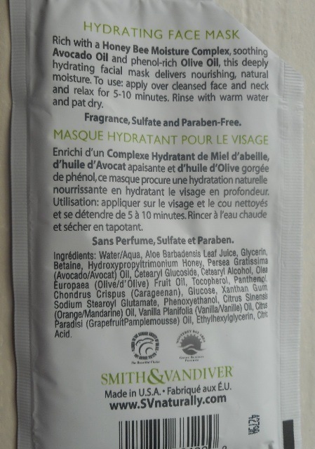 Smith and Vandiver Aromatherapaes Avocado and Olive Oil Hydrating Face Mask 4