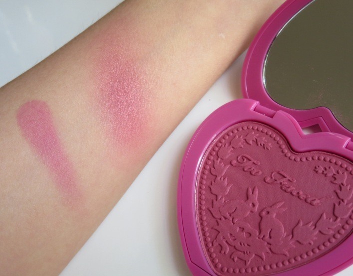 Too faced cosmetics love flush swatch