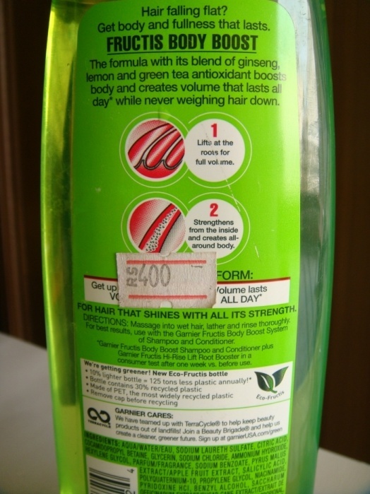 Garnier Fructis Body Boost Fortifying Shampoo Review2