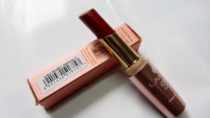 Lakme Ruby Result 9 to 5 Crease-Less Creme Lipstick Review4
