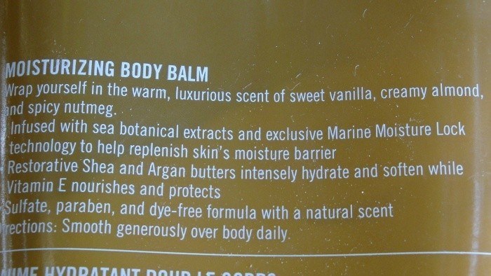 H20 plus Vanilla Almond Moisturizing Body Balm Content