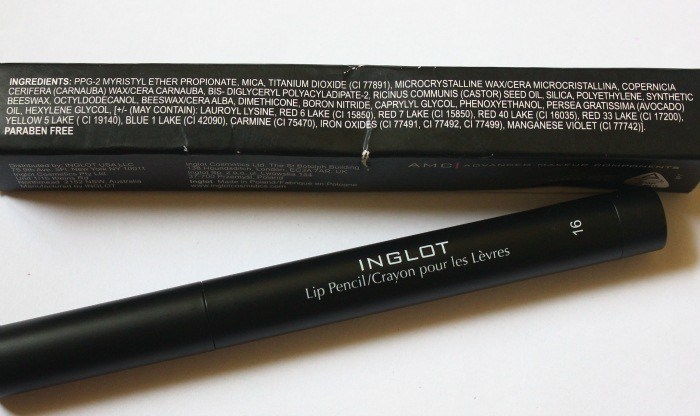Inglot #16AMC Lip Pencil Review1