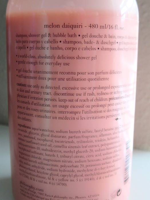 Philosophy Melon Daiquiri Shampoo, Shower Gel and Bubble Bath Review1