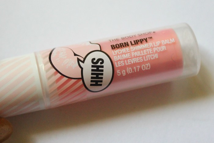 The Body Shop Born Lippy Lychee Shimmer Lip Balm Review packaging