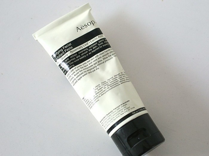 aesop purifying facial exfoliating paste review, swatch