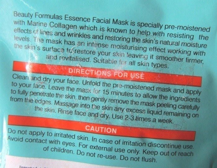 Beauty Formulas Collagen Essence Facial Mask Review2