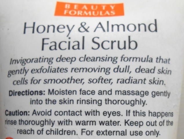 Beauty Formulas Honey and Almond Facial Scrub Review-descr