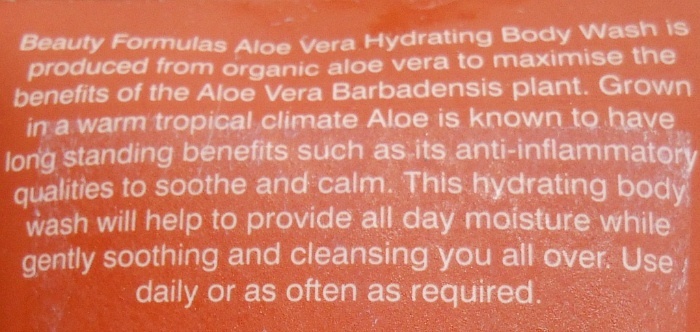 Beauty Formulas Organic Aloe Vera Hydrating Body Wash Review description