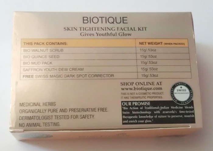 Biotique Skin Tightening Facial Kit Review5