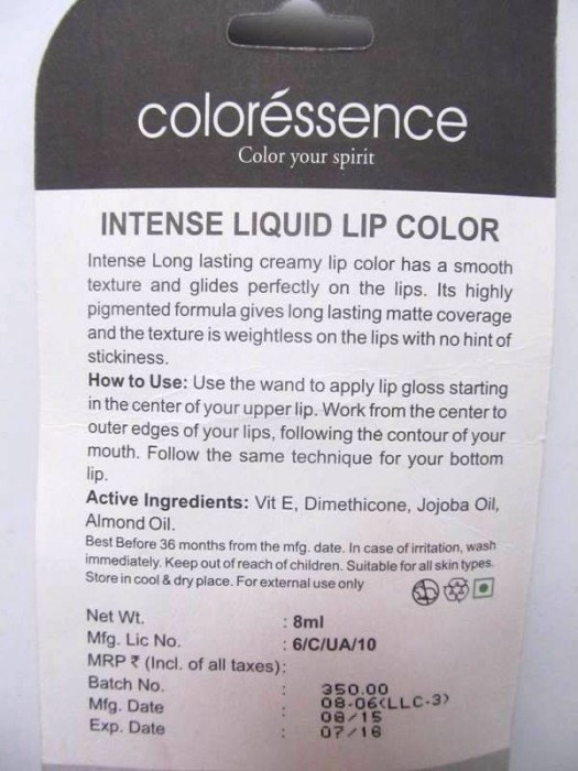 Coloressense Rose Petal Intense Long Wear Liquid Lip Color3