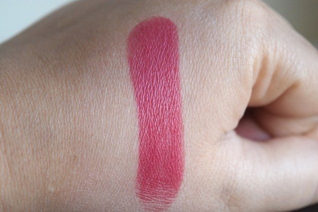 Pink lipstick swatch