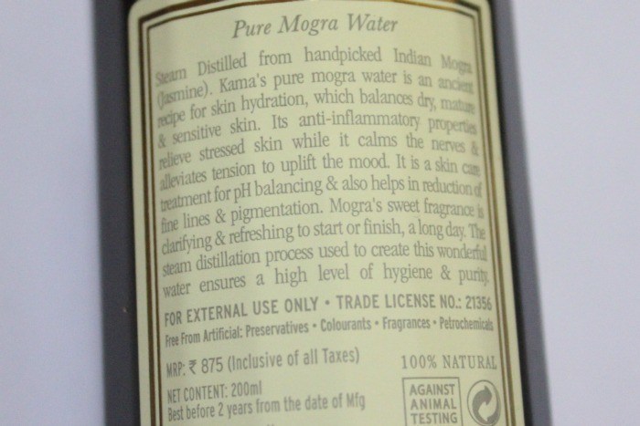 Kama Ayurveda Pure Mogra Water Review