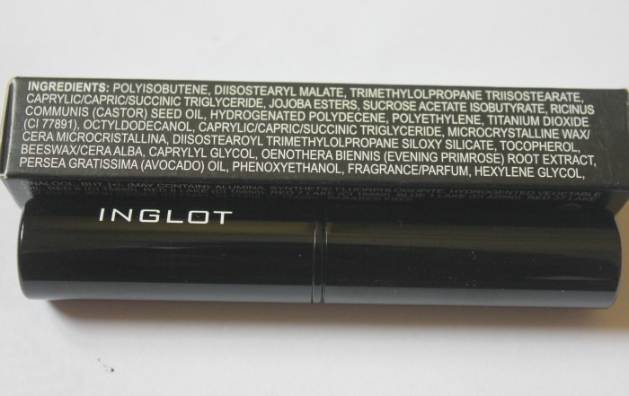 Inglot #57 Slim Gel Lipstick Review ingredients