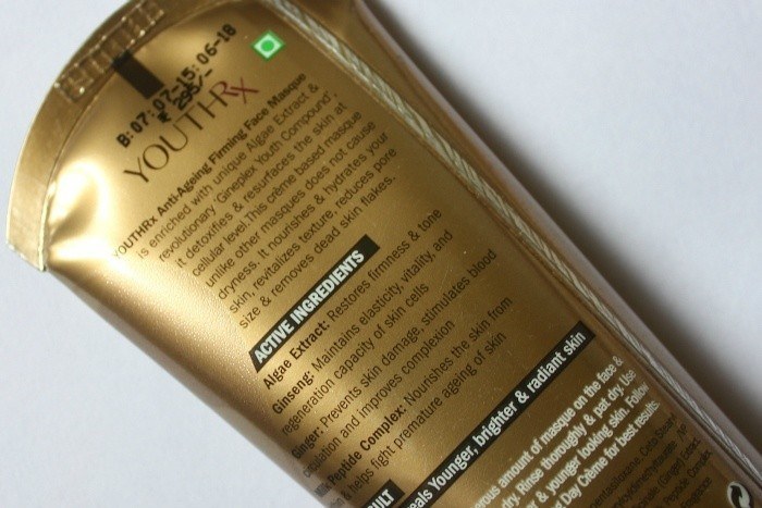 Lotus Herbals YouthRx Gineplex Anti Aging Firming Face Masque Review details 2