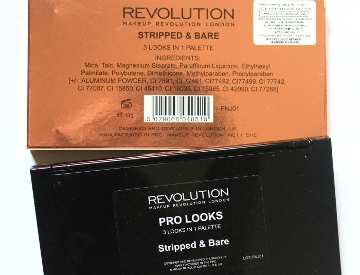 Makeup Revolution London Pro Looks Stripped and Bare Review details