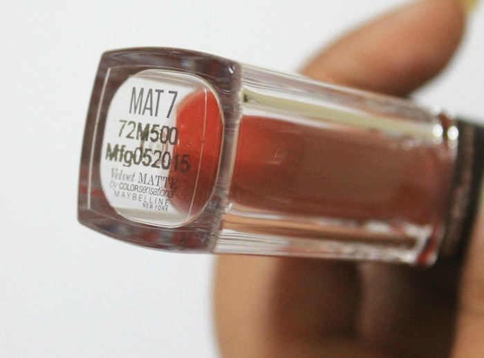 Maybelline Colorsensational Velvet Matte Mat 7 Review name