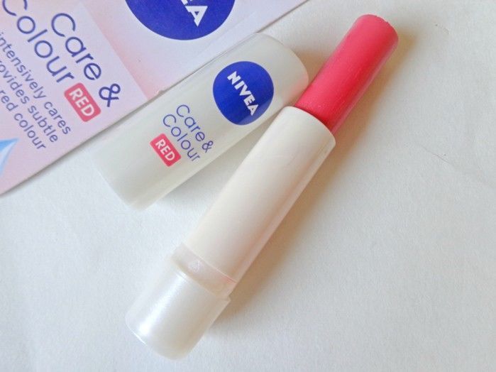 Nivea Red Care and Colour Lip Balm Review4