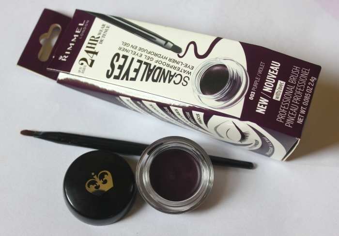 Rimmel Scandaleyes Waterproof Gel Eyeliner 003 Purple Review packaging